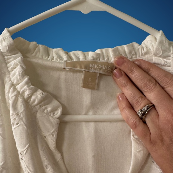 Michael Kors White Eyelet Ruffle Dress - Picture 2 of 4